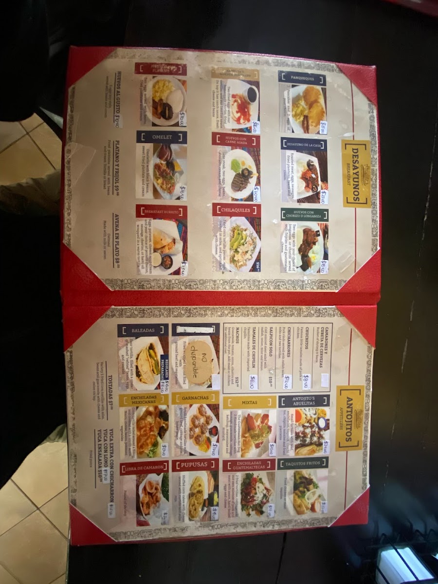 Abuelita's Restaurant Menu - Image 1