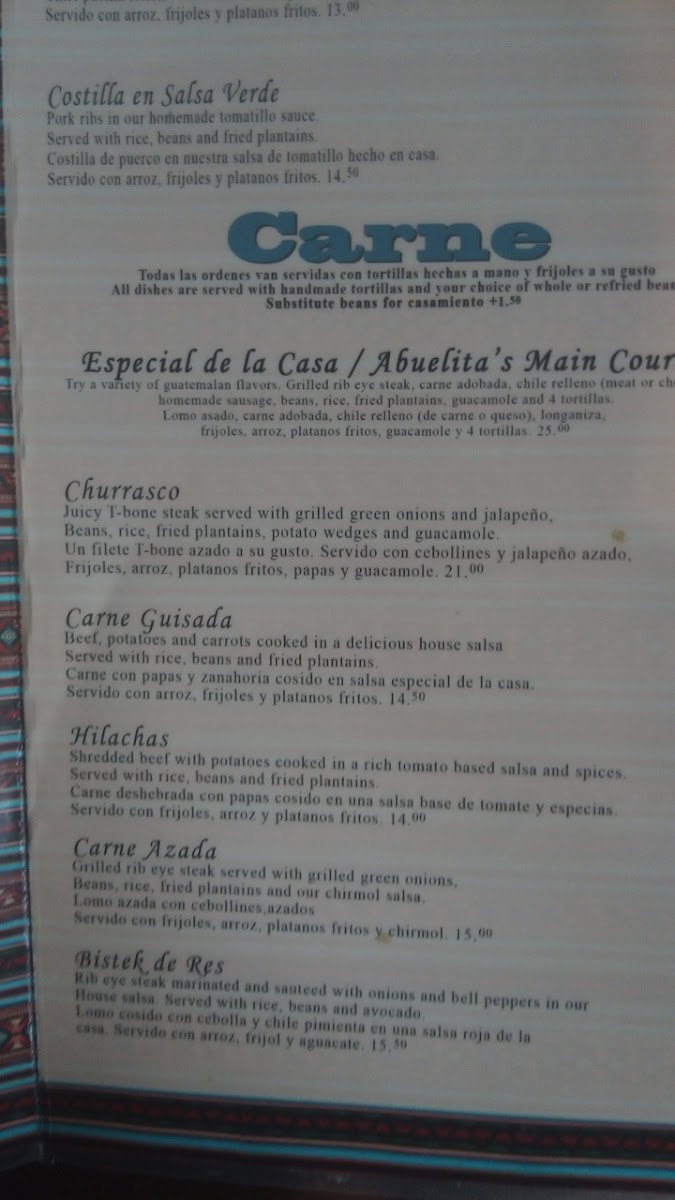 Abuelita's Restaurant Menu - Image 5